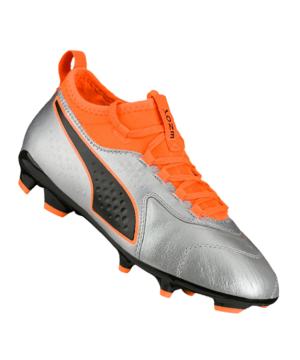 Puma ONE 3 Leder AG Dětské – Stříbrný Oranžový F01