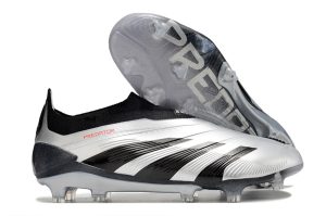 kopačky bez tkaniček Adidas Predator Accuracy+ FG Stříbrný Černá